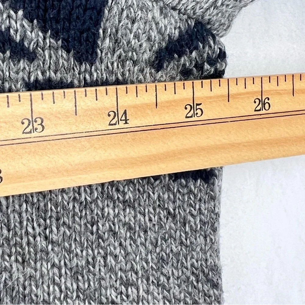 Eddie Bauer Knit Sweater Fair Isle Wool Acrylic Blend Mens Size Tall XL Gray